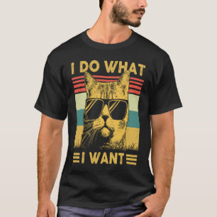 Camiseta Vintage Retro 80s 90s Cat I Faz o que eu quero