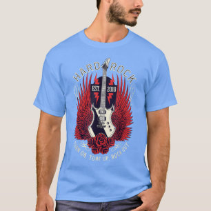 Camiseta Vintage Retro 80s Rock & Roll Music Guitar Wings t