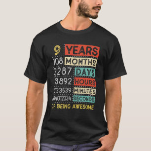 Camiseta Vintage Retro 9º Aniversário Nove Anos Casamento