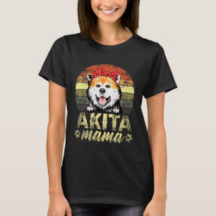 Camiseta Vintage Retro Akita Mama Akita Inu Mãe R
