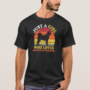 Camiseta Vintage Retro Apenas Uma Menina Que Ama Elkh Norue