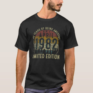 Camiseta Vintage Retro April 1982 Limited Edition 40 Anos