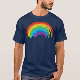 Camiseta Vintage Retro Arco-Íris Clássico Design