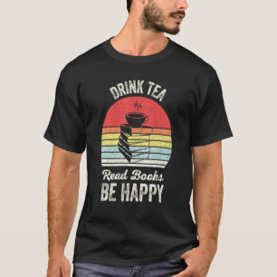 Camiseta Vintage Retro Bebe Livros De Leitura De Chá São Fe