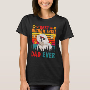 Camiseta Vintage Retro Best Bichon Frise Pai Ever Cachorro