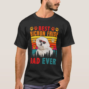 Camiseta Vintage Retro Best Bichon Frise Pai Ever Cachorro
