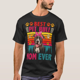 Camiseta Vintage Retro Best Pit Bull Mãe Cão Cachorro Cacho
