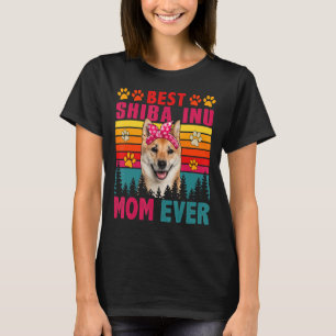 Camiseta Vintage Retro Best Shiba Inu Mamãe Cachorro Bonito
