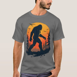 Camiseta Vintage Retro Bigfoot Sasquatch com Sunset
