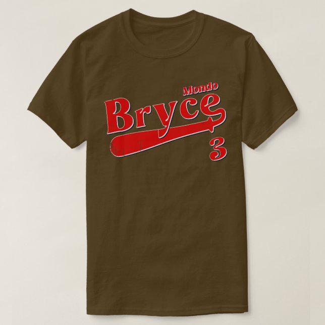 Camiseta Vintage Retro Bryce Baseball Mondo (Frente do Design)