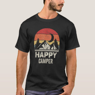 Camiseta Vintage Retro Camping Hiking Happy Camper