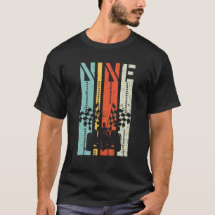 Camiseta Vintage Retro Carro Race Aniversário De 9 Anos