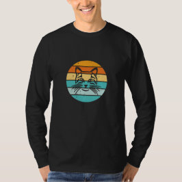 Camiseta Vintage Retro Cat Sunset