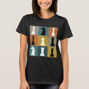 Camiseta Vintage Retro Chess Conselho Art Chess Player Jogo