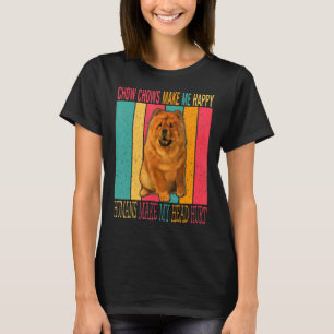 Camiseta Vintage Retro Chow Torna Humanos Felizes Fazendo E