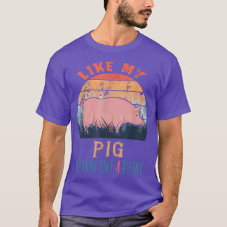 Camiseta Vintage Retro Como Meu Porco E Talvez Como 4 Pesso