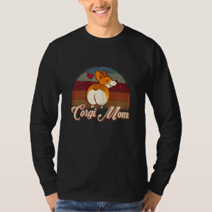 Camiseta Vintage Retro Corgi Mãe Puppy Mãe Cachorro Mãe