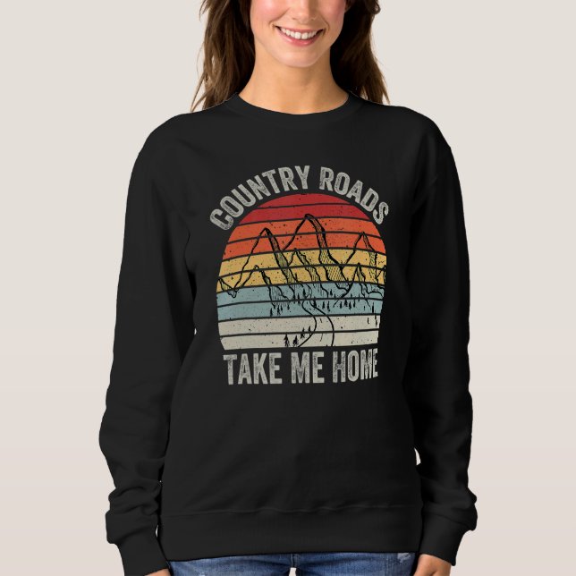 Camiseta Vintage Retro Country Roads Take Me Home (Frente)
