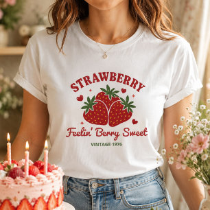 Camiseta Vintage Retro de Aniversário de Morango P