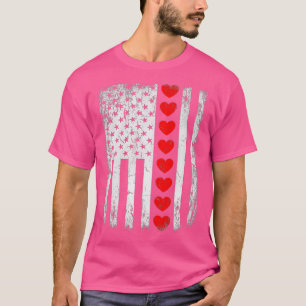 Camiseta Vintage Retro Dia de os namorados American Flag He