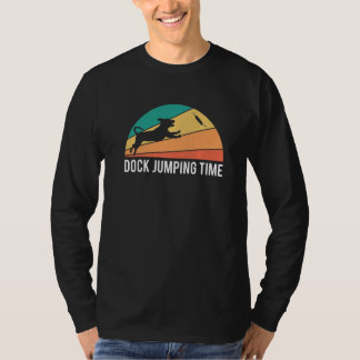 Camiseta Vintage Retro Dock Jumping Time Dogs Water Sport P