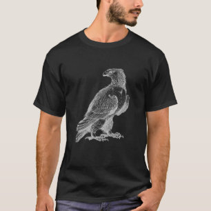 Camiseta Vintage Retro Eagle Animal Line Art Men Mulheres