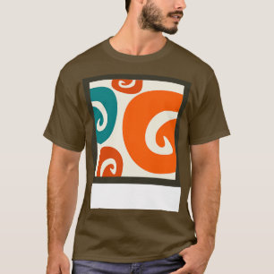 Camiseta Vintage retro espirais cores estilo pós-art 60s