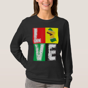CAMISETA VINTAGE RETRO EU AMO GUYANA FLAG MAPA PARA GUIANÊS