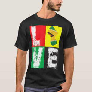 CAMISETA VINTAGE RETRO EU AMO GUYANA FLAG MAPA PARA GUIANÊS