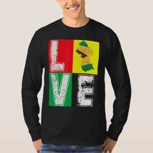 CAMISETA VINTAGE RETRO EU AMO GUYANA FLAG MAPA PARA GUIANÊS