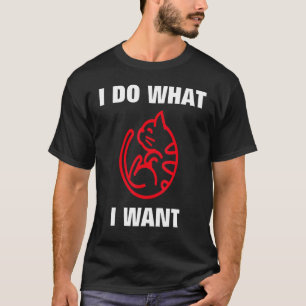 Camiseta Vintage Retro Eu Faço O Que Quero Meu Gato Preto