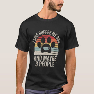 Camiseta Vintage Retro Eu Gosto De Café Meu Cachorro E Talv