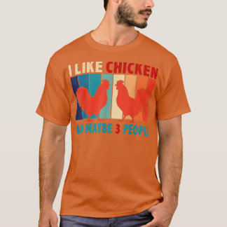 Camiseta Vintage Retro Eu Gosto De Galinhas E Talvez 3 Pess