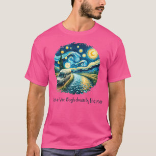 Camiseta Vintage Retro Eu Vivo Em Van-Gogh Ao Longo Do Rio