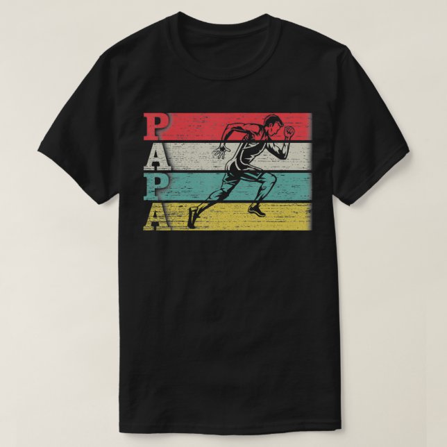 Camiseta Vintage Retro Executando Papa Runner Silhouette D (Frente do Design)