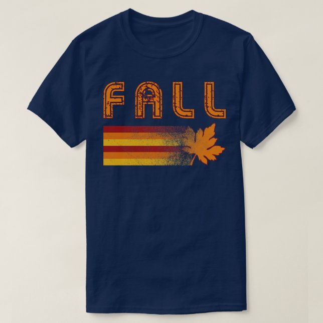 Camiseta Vintage Retro Fall Folha (Frente do Design)