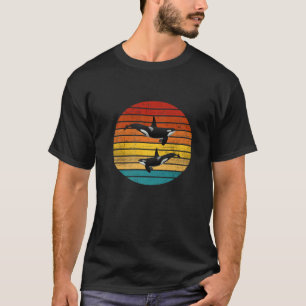 Camiseta Vintage Retro Family Orca Killer Whales Jumping Al