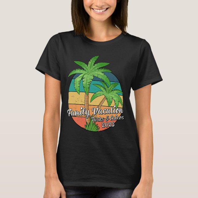 Camiseta Vintage Retro Family Vacation 2023 Turks & Caicos (Frente)