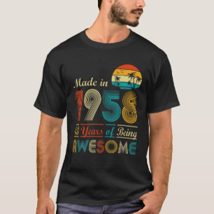 Camiseta Vintage Retro Feito Em 1958 63º Aniversário 63 Ano