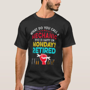 Camiseta Vintage Retro Feliz Reforma Mecânica Aposentada