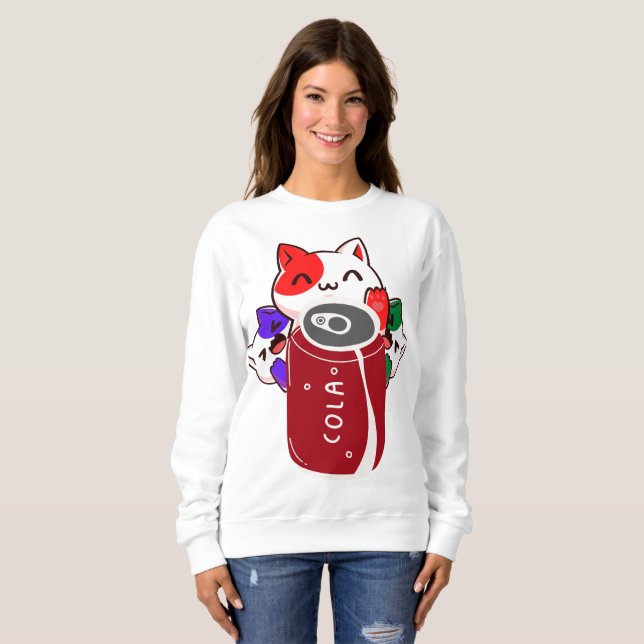 Camiseta vintage retro feliz três gatos com cola (Frente Completa)