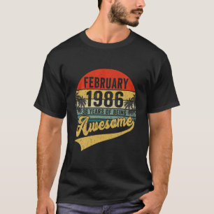 Camiseta Vintage Retro Fevereiro De 1986 36º Aniversário