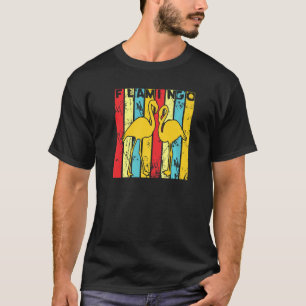 Camiseta Vintage Retro Flamingo Para Homens Mulheres Crianç
