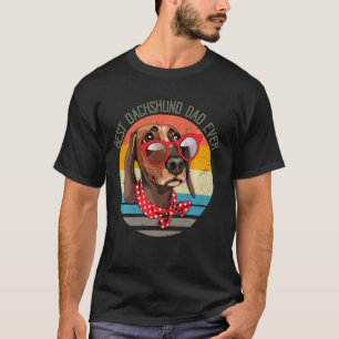 Camiseta Vintage Retro Funny Best Dachshund Pai Alguma Vez