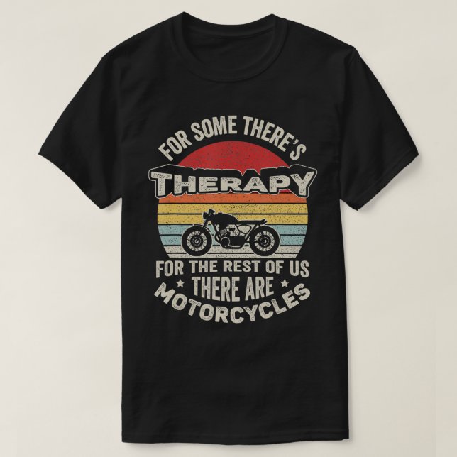 Camiseta Vintage Retro Funny Motorcycle Gift Therapy (Frente do Design)