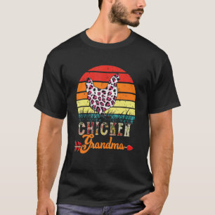 Camiseta Vintage Retro Galinha Avó Flores Leopardo Chic