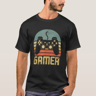 Camiseta Vintage Retro Gamer Jogo Jogo Jogo Jovens Adolesce