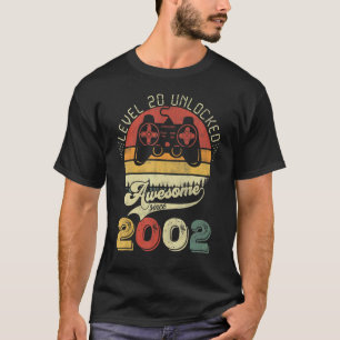 Camiseta Vintage Retro Gamer Nível 20 Desbloqueado Incrível