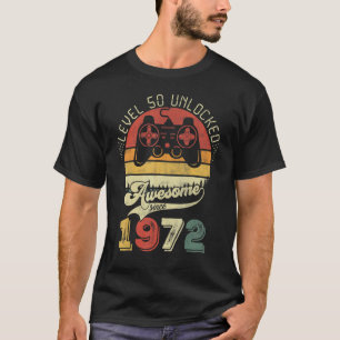 Camiseta Vintage Retro Gamer Nível 50 Desbloqueado Incrível