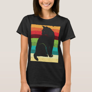 Camiseta Vintage retro gato 70s afligido